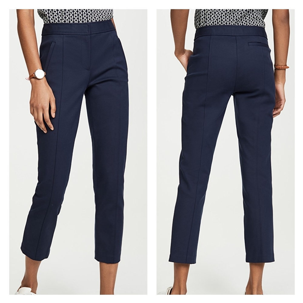TORY BURCH NWT Vanner Pants in Tory Navy Stretch Ponte Dress Trousers Size 0